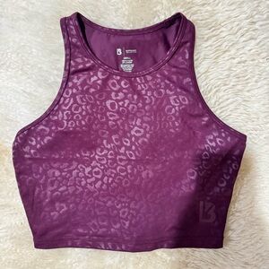 BuffBunny Purple Leopard athletic halter Top